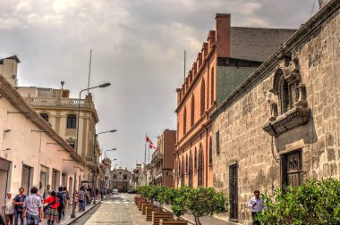 AREQUIPA, PERU - APRIL 2018 : Historical center in Arequipa
