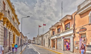 AREQUIPA, PERU - APRIL 2018 : Historical center in Arequipa