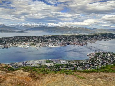 TROMSO, NORWAY - JULY 2015: City center in summertime, HDR image