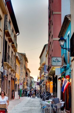 DENIA, SPAIN - SEPTEMBER 2019: Seaside resort in sunny weather