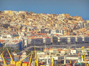 Algiers, Algeria - March 2020 : Colonial architecture in sunny weather, HDR Image