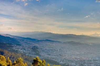 Bogota, Colombia - April 2019 : Cityscape in cloudy weather