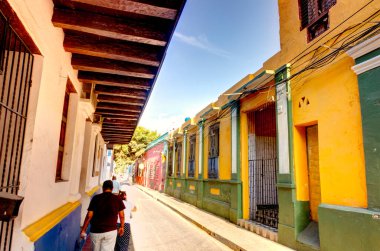 Santa Marta, Colombia - April 2019 : Historical center in sunny weather