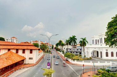 Penang, Malaysia - March 2019 : Historical center in springtime