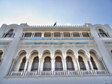Algiers, Algeria - March 2020 : Colonial architecture in sunny weather, HDR Image