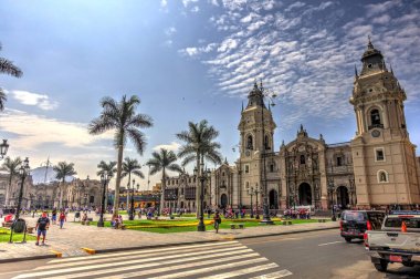 LIMA, PERU - APRIL 2018: Historical center in sunny weather