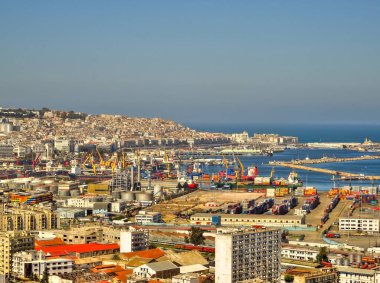 Algiers, Algeria - March 2020 : Colonial architecture in sunny weather, HDR Image