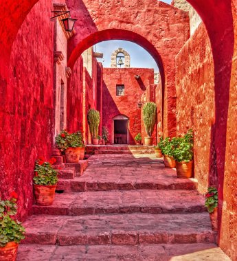 AREQUIPA, PERU - APRIL 2018 : Historical center in Arequipa
