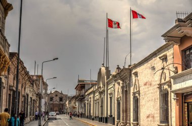 AREQUIPA, PERU - APRIL 2018 : Historical center in Arequipa