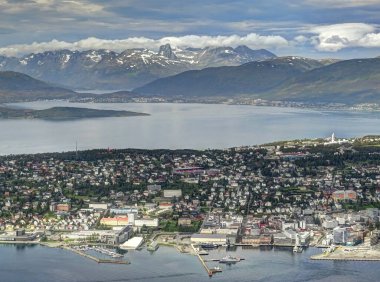 TROMSO, NORWAY - JULY 2015: City center in summertime, HDR image