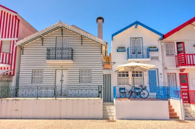 Aveiro, Portugal - July 2019 : Costa Nova Beach in summertime
