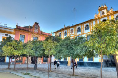 Sevilla, Spain - January 2019 : Historical center in sunny weather