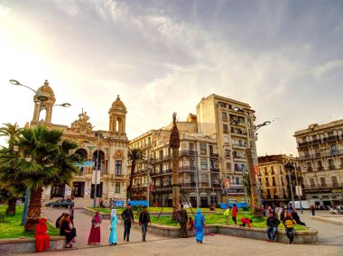 Oran, Algeria - March 2016 : Historical center in springtime 