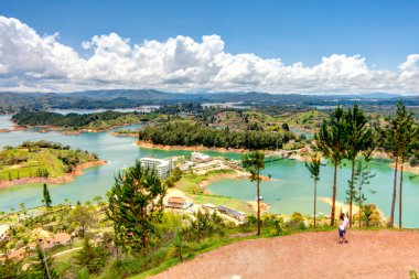 El Penol, Colombia - April 2019 : lake and geological formations in sunny weather