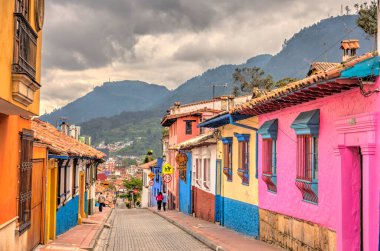 Bogota, Colombia - April 2019 : Historical center in cloudy weather