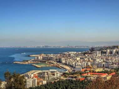 Algiers, Algeria - March 2020 : Colonial architecture in sunny weather, HDR Image