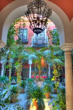 Sevilla, Spain - January 2019 : Historical center in sunny weather