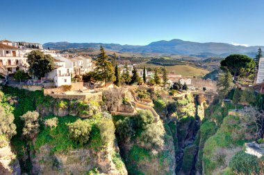 Landmarks in Ronda - the city is located on top of a mountain, Andalusia, Spain