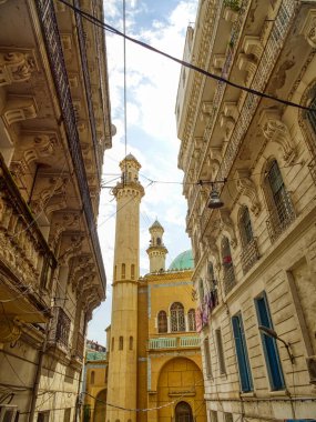 Algiers, Algeria - March 2020 : Colonial architecture in sunny weather, HDR Image