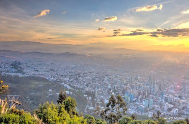 Bogota, Colombia - April 2019 : Cityscape in cloudy weather