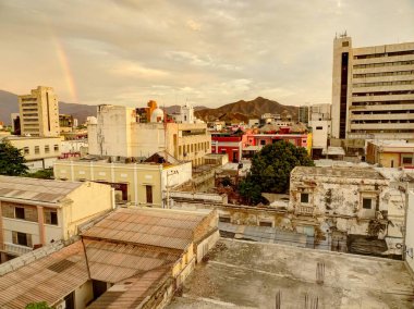 Santa Marta, Colombia - April 2019 : Historical center in sunny weather