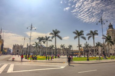 LIMA, PERU - APRIL 2018: Historical center in sunny weather