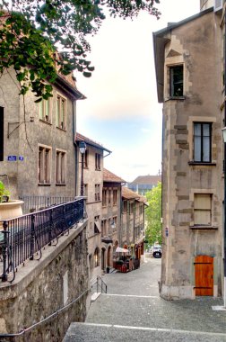 GENEVA, SWITZERLAND - AUGUST 2019: Historical center in summertime, HDR image