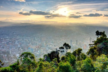 Bogota, Colombia - April 2019 : Monserrate Park in cloudy weather