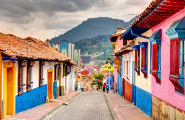 Bogota, Colombia - April 2019 : Historical center in cloudy weather