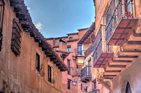 Albarracin Spain June 2019 Historical Center Sunny Weather Hdr Image — Photo