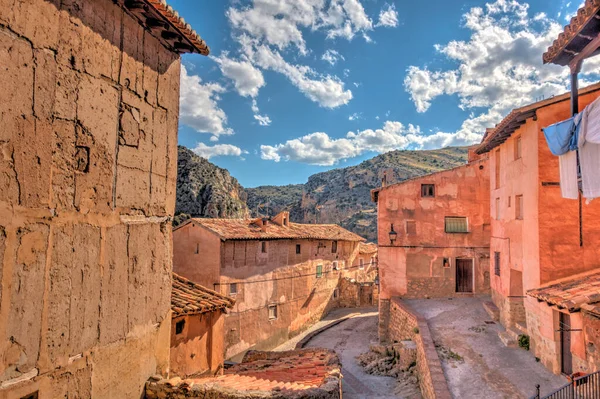 Albarracin Spain June 2019 Історичний Центр Сонячної Погоди Зображення Hdr — стокове фото