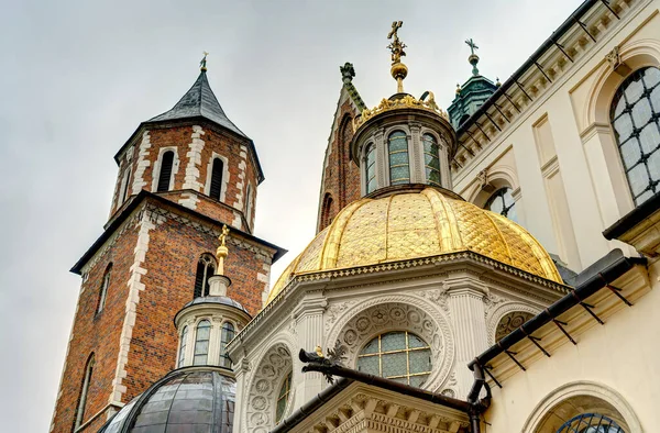 Krakow Poland August 2021 Wawel Castle Cloudy Weather — Foto Stock