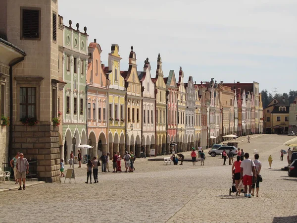 Telc Czech Republic September 2021 Historical Center Cloudy Weather Hdr — Stock fotografie