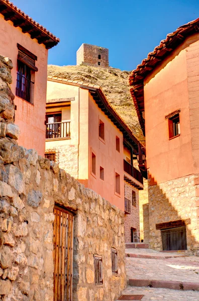 Albarracin Spain June 2019 Historical Center Sunny Weather Hdr Image — Stock fotografie