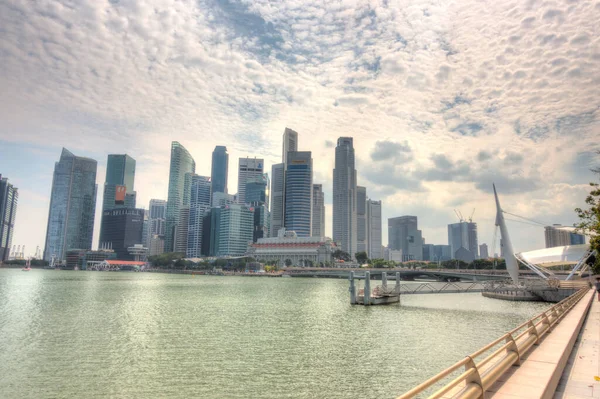 Singapore March 2019 Riverside Cloudy Weather — Zdjęcie stockowe