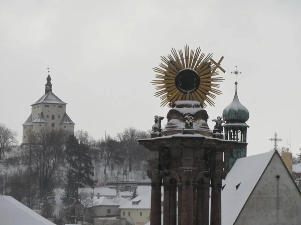 Banska Stiavnica Slovakia December 2014 Historical Center Wintertime — Stockfoto