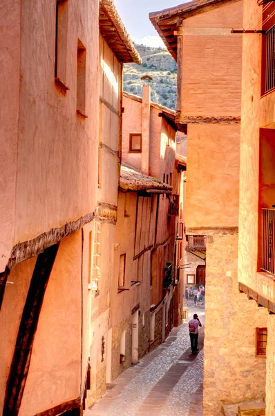 Albarracin Spain June 2019 Історичний Центр Сонячної Погоди Зображення Hdr — стокове фото