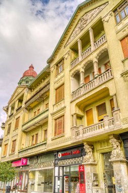 Timisoara, Romania - August 2022 : Historical center in cloudy weather, HDR Image