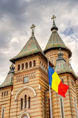 Timisoara, Romania - August 2022 : Historical center in cloudy weather, HDR Image