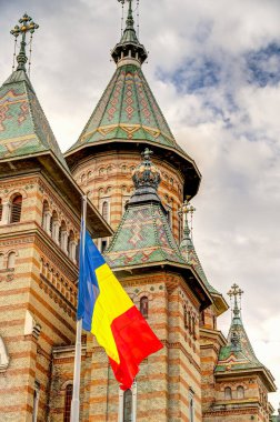 Timisoara, Romania - August 2022 : Historical center in cloudy weather, HDR Image