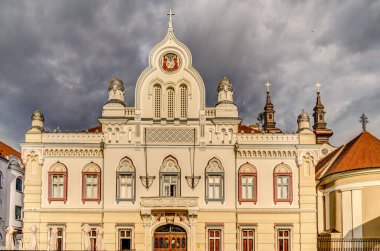 Timisoara, Romania - August 2022 : Historical center in cloudy weather, HDR Image