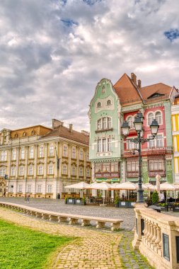 Timisoara, Romania - August 2022 : Historical center in cloudy weather, HDR Image