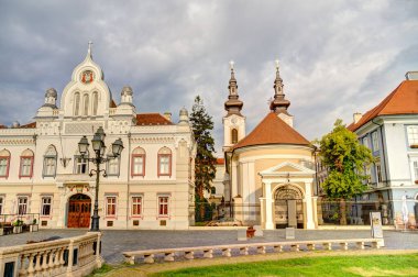 Timisoara, Romania - August 2022 : Historical center in cloudy weather, HDR Image