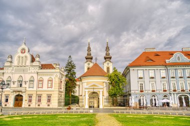 Timisoara, Romania - August 2022 : Historical center in cloudy weather, HDR Image
