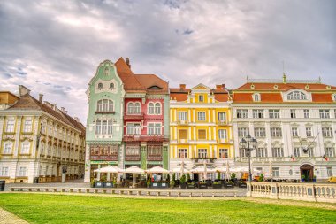 Timisoara, Romania - August 2022 : Historical center in cloudy weather, HDR Image