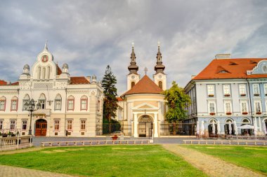 Timisoara, Romania - August 2022 : Historical center in cloudy weather, HDR Image