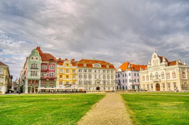 Timisoara, Romania - August 2022 : Historical center in cloudy weather, HDR Image