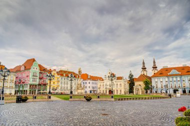 Timisoara, Romania - August 2022 : Historical center in cloudy weather, HDR Image