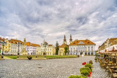 Timisoara, Romania - August 2022 : Historical center in cloudy weather, HDR Image