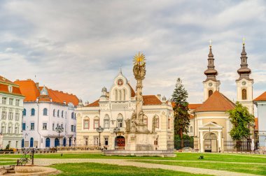 Timisoara, Romania - August 2022 : Historical center in cloudy weather, HDR Image